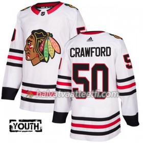 Lasten NHL Chicago Blackhawks Pelipaita Corey Crawford 50 Adidas 2017-2018 Valkoinen Authentic